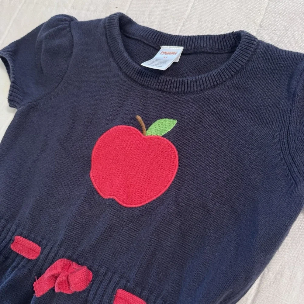 Gymboree Girls Apple Sweater Dress - 5T Classroom Cutie First Day Of School